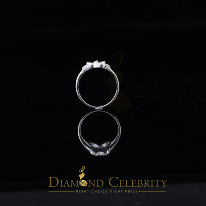 DiamondCelebritees Religious White Butterfly 925 Silver CZ Mother Mary Women's Ring Size 9.5