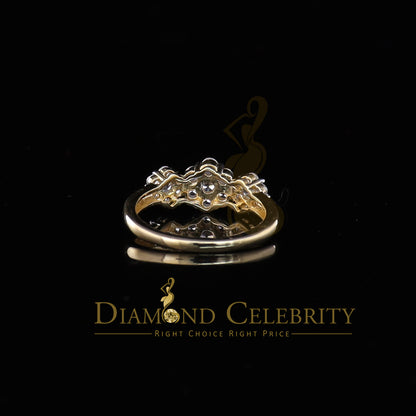 DiamondCelebritees Sterling Yellow Silver Floral-Shaped Cubic Zirconia 2.0ct Womens Ring Size 7