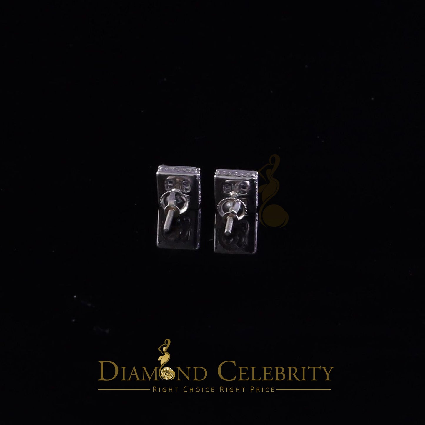 DiamondCelebritees  925 Sterling White Silver 1.03ct Cubic Zirconia Square Women's Stud Earrings