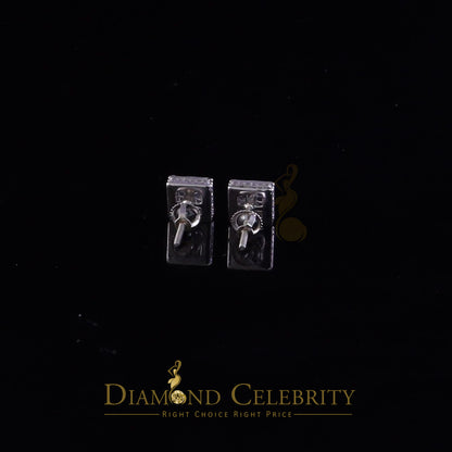 DiamondCelebritees  925 Sterling White Silver 1.03ct Cubic Zirconia Square Women's Stud Earrings