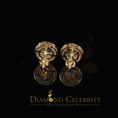 DiamondCelebritees 1.50ct Moissanite Yellow 925 Sterling Silver Women's Circle Shape Nugget Earring