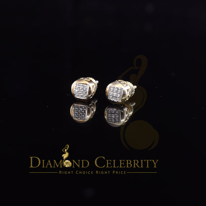 DiamondCelebritees 0.05 ct Diamond 925 Sterling Silver Yellow For Women's/Men's Round Stud Earring
