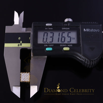 DiamondCelebritees  925 Yellow Silver Screw Back Cubic Zirconia 5.94ct Women & Men Square Earrings