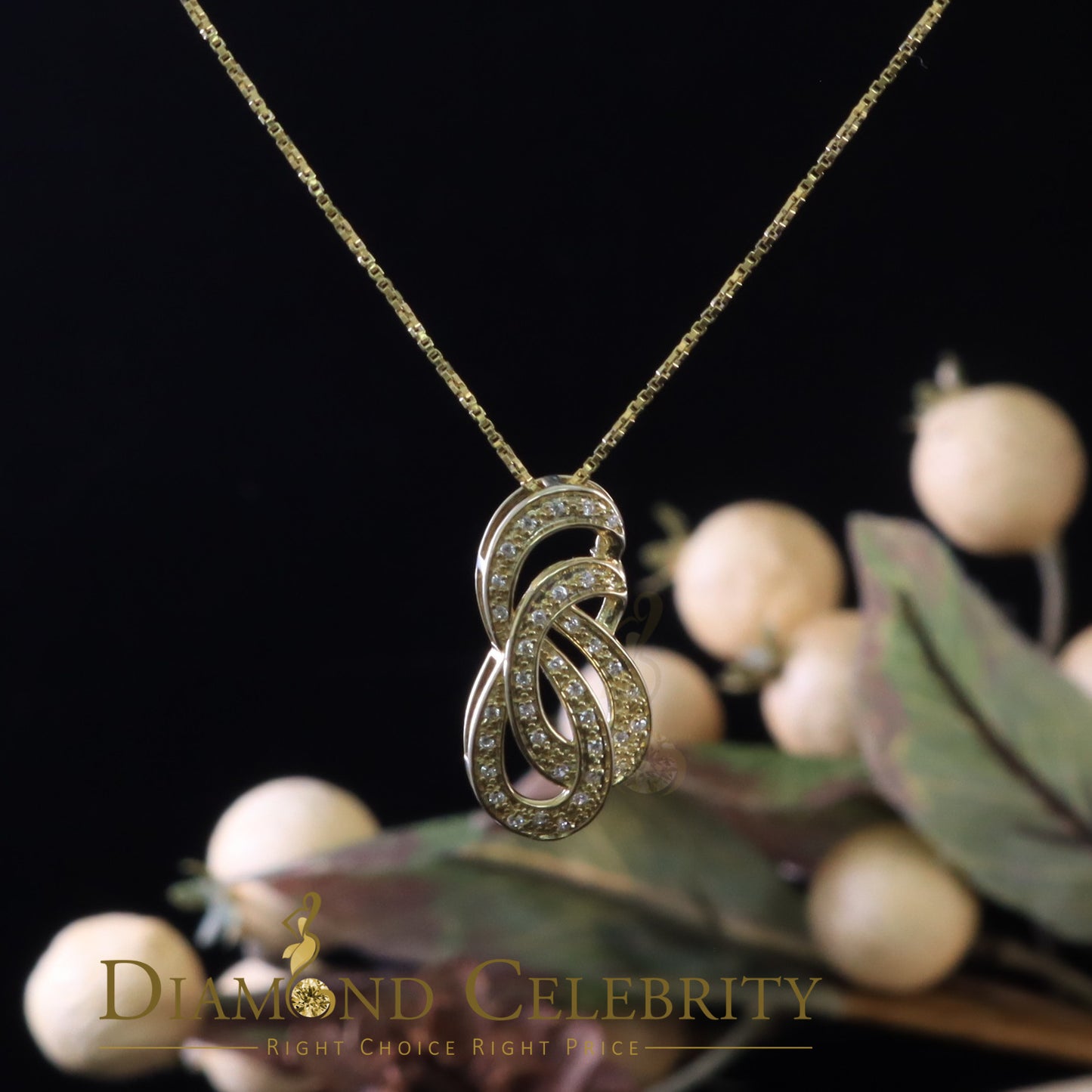 DiamondCelebritees Promising Yellow Sterling Silver Charm FASHION Pendant 0.28ct Cubic Zirconia