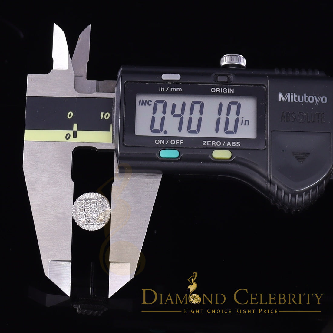 DiamondCelebritees 925 Sterling Silver White Hip Hop 0.15ct Diamond Men's & Women's Round Earrings