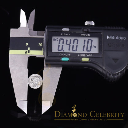 DiamondCelebritees 925 Sterling Silver White Hip Hop 0.15ct Diamond Men's & Women's Round Earrings