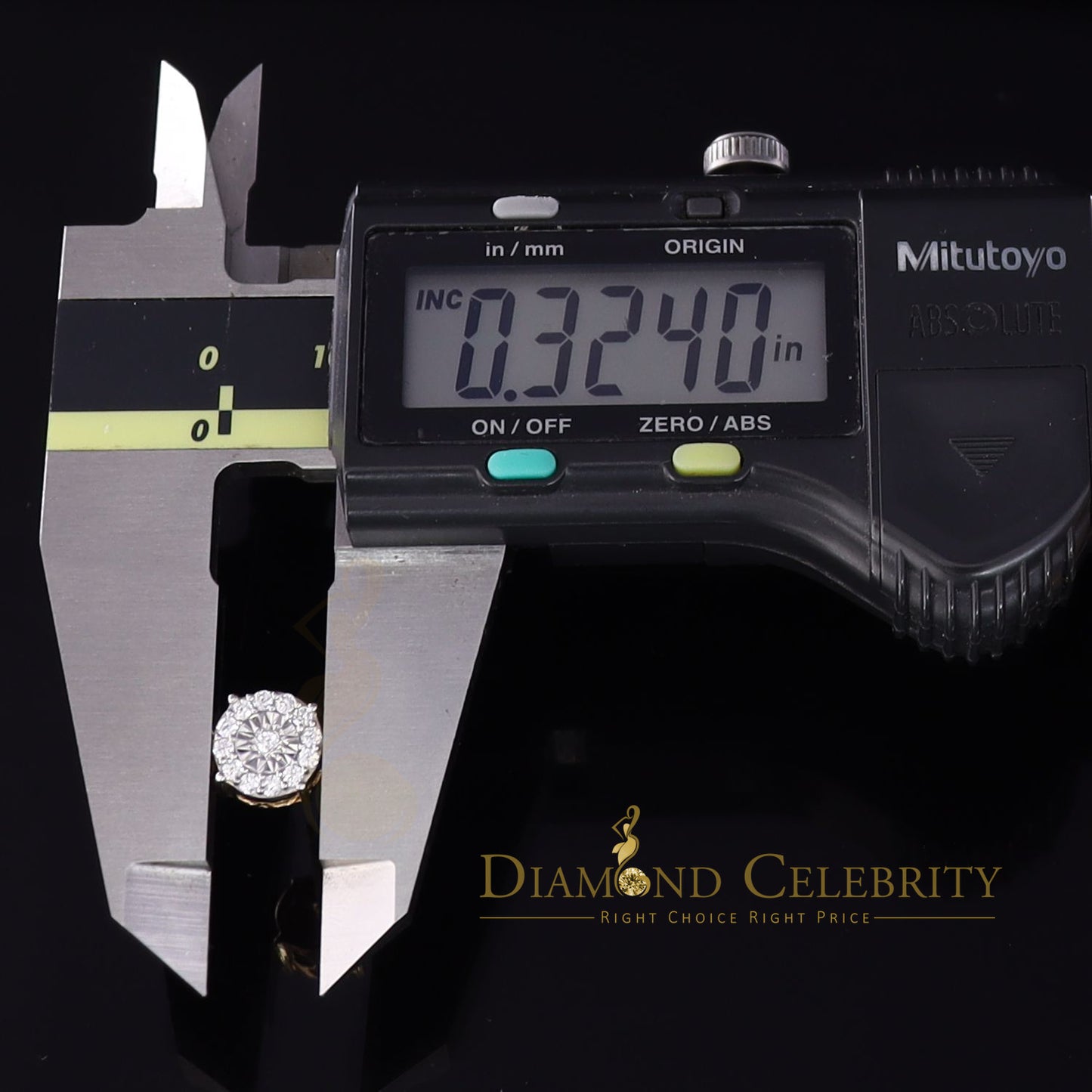 DiamondCelebritees  Yellow Silver 1.12ct Cubic Zirconia 925 Women's & Men's Hip Hop Square Earrings