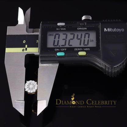 DiamondCelebritees  Yellow Silver 1.12ct Cubic Zirconia 925 Women's & Men's Hip Hop Square Earrings