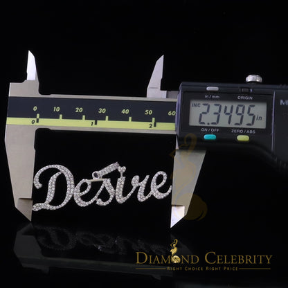 DiamondCelebritees White Desire Letter 925 Sterling Silver Pendant 2.49ct Cubic Zirconia stone