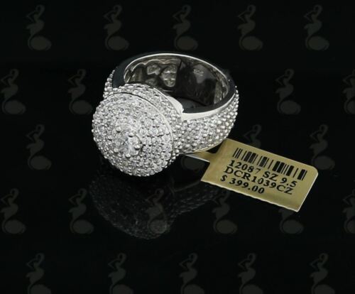 DiamondCelebritees 925 Sterling Silver 9.00ct White Cubic Zirconia Womens Engagement Ring Size 9