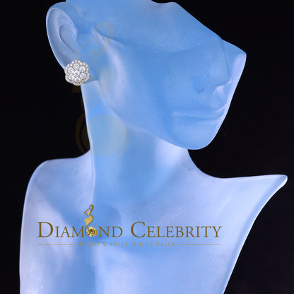 DiamondCelebritees  925 Sterling White Silver 2.7ct Cubic Zirconia Flower Women's Stud Earrings