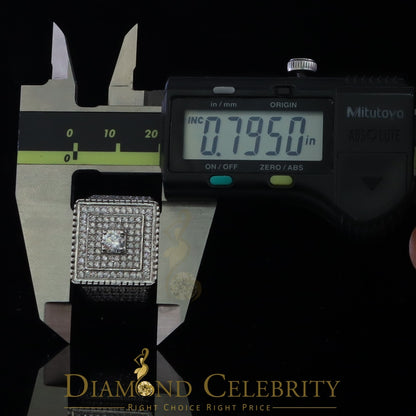 DiamondCelebritees Men's 6.25ct Cubic Zirconia White Silver Round Adjustable Ring From SZ 11 to 13