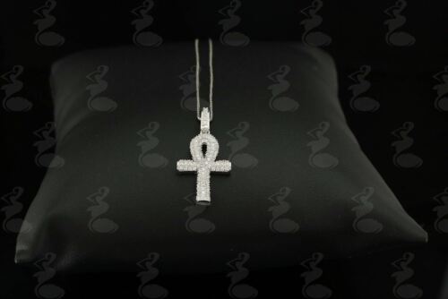 DiamondCelebritees Attractive White ANKH 925 Sterling Silver Pendant with 0.82ct Cubic Zirconia