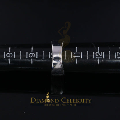 DiamondCelebritees 0.45 CT Real Diamond 925 Silver White Band Shine Men's Engagement Ring Size 11