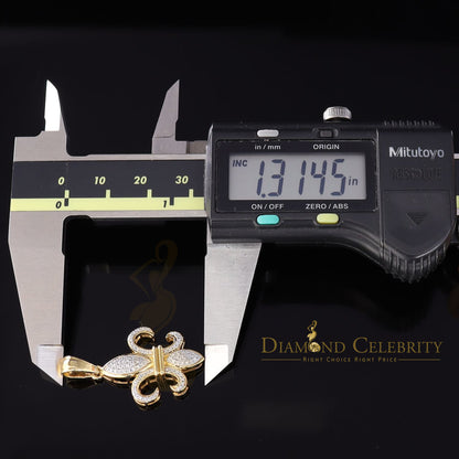 DiamondCelebritees Promise Yellow 925 Sterling Silver Fleur de Lis Pendant 0.50ct Cubic Zirconia