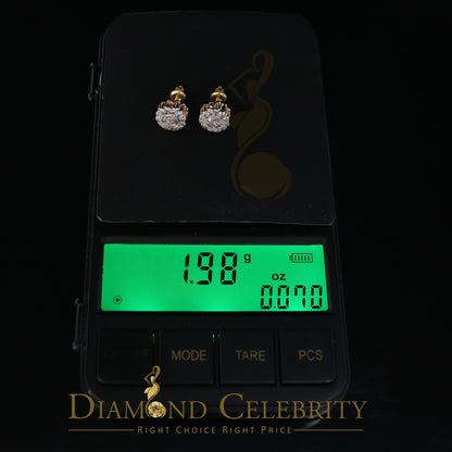 DiamondCelebritees 10K Real Yellow Gold with 0.66CT Real Diamond Men's/Women's Stud Earrings
