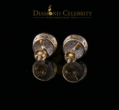 DiamondCelebritees 10K Real Yellow Gold Real Diamond 0.50CT Men's/Women's Stud Round flower Earring