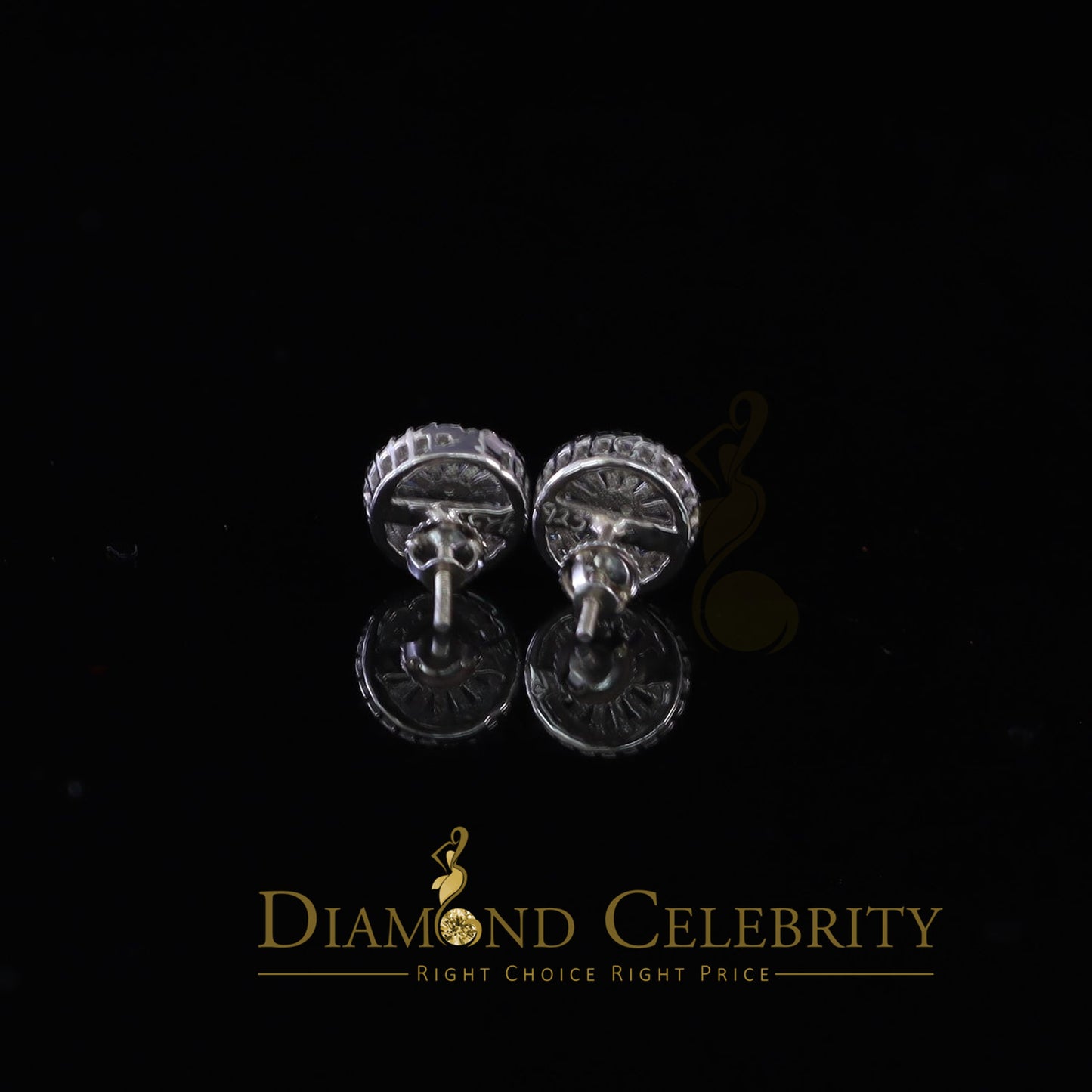 DiamondCelebritees  0.52ct Cubic Zirconia 925 White Sterling Silver Women's Hip Hop Round Earrings