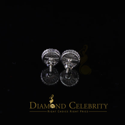 DiamondCelebritees  0.52ct Cubic Zirconia 925 White Sterling Silver Women's Hip Hop Round Earrings