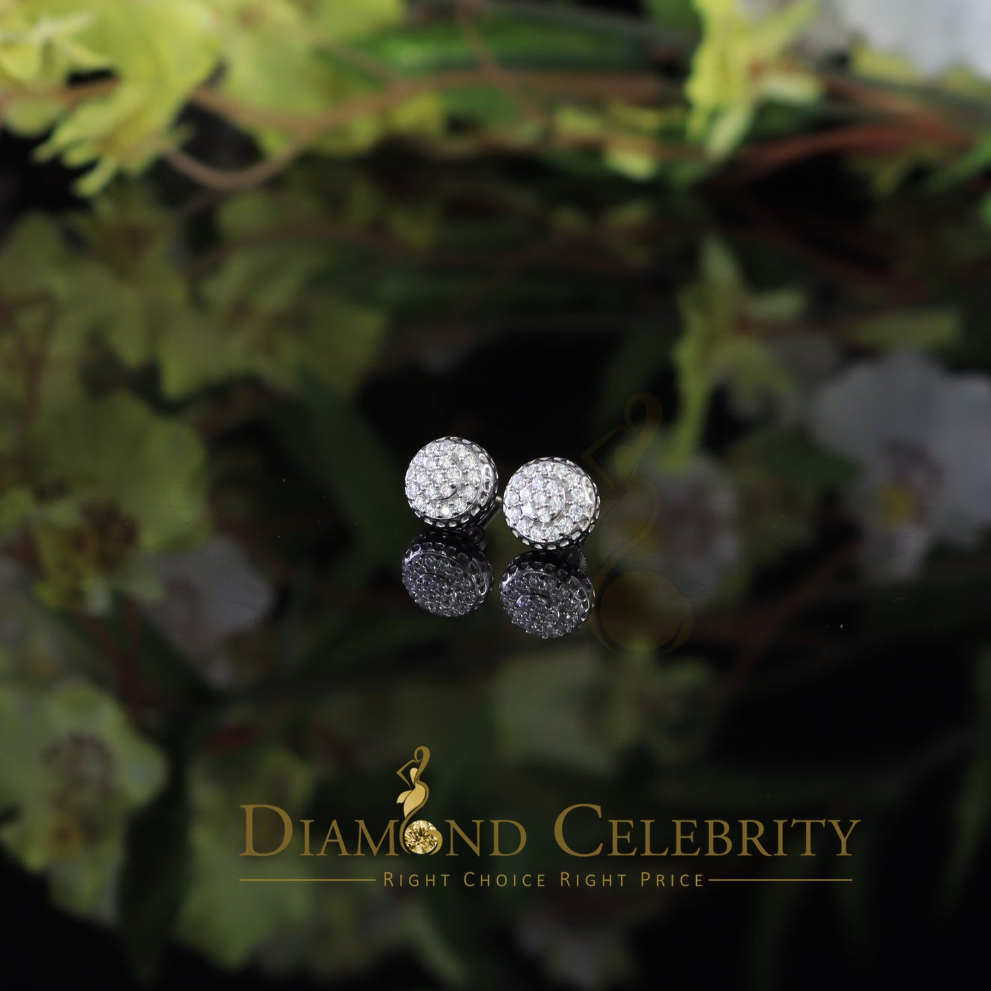 DiamondCelebritees  3.45ct Cubic Zirconia 925 White Silver Women's & Men's Hip Hop Round Earrings