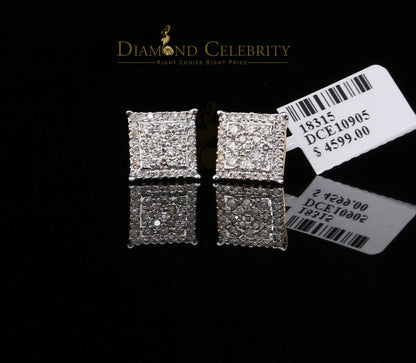 DiamondCelebritees 10K Real Yellow Gold with 1.20CT Real Diamond Men's/Women's Stud Earrings