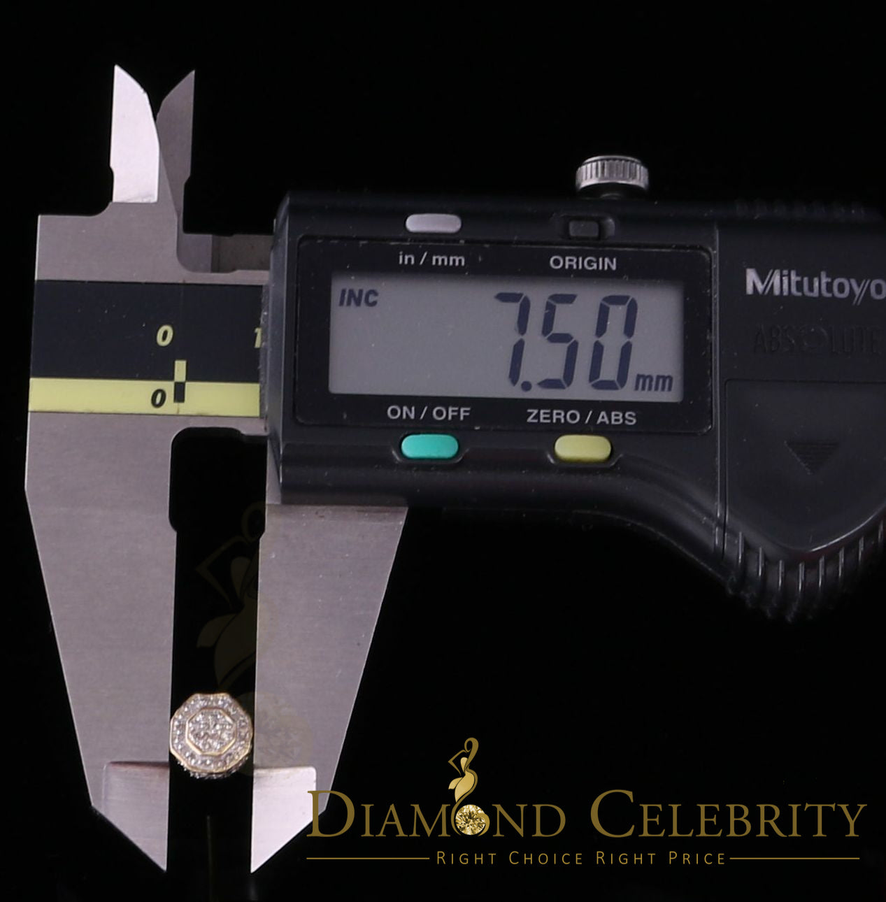 DiamondCelebritees Women's Stud In 925 Yellow Sterling Silver 0.10ct Diamond Stud Men's Earrings