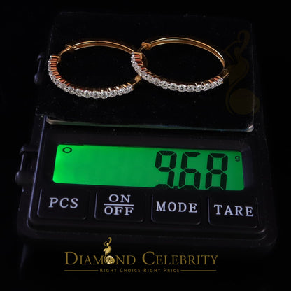 DiamondCelebritees 3.00ct Moissanite Yellow 925 Sterling Silver Women's Hoop Earrings