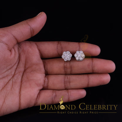 DiamondCelebritees  2.00ct Cubic Zirconia 925 White Silver Sterling Hip Hop Floral Women's Earrings