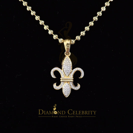DiamondCelebritees Promise Yellow 925 Sterling Silver Fleur de Lis Pendant 0.50ct Cubic Zirconia