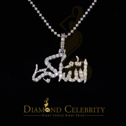 DiamondCelebritees White 925 Sterling Silver with allah-hu-Akbar Pendant 5.70ct Cubic Zirconia