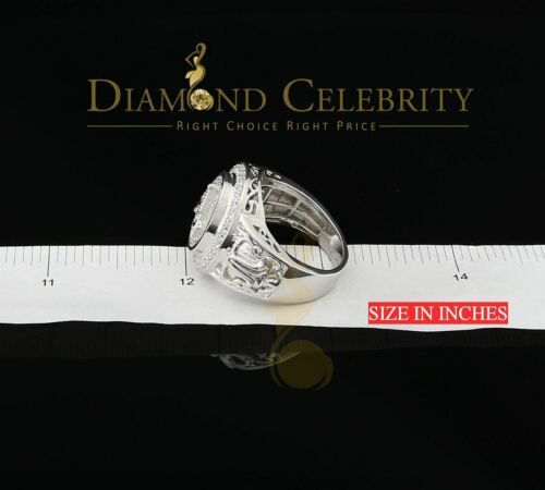 DiamondCelebritees 925 Silver White 1.75ct Cubic Zirconia Oval Wide Band Cocktail Men's Ring SZ 10