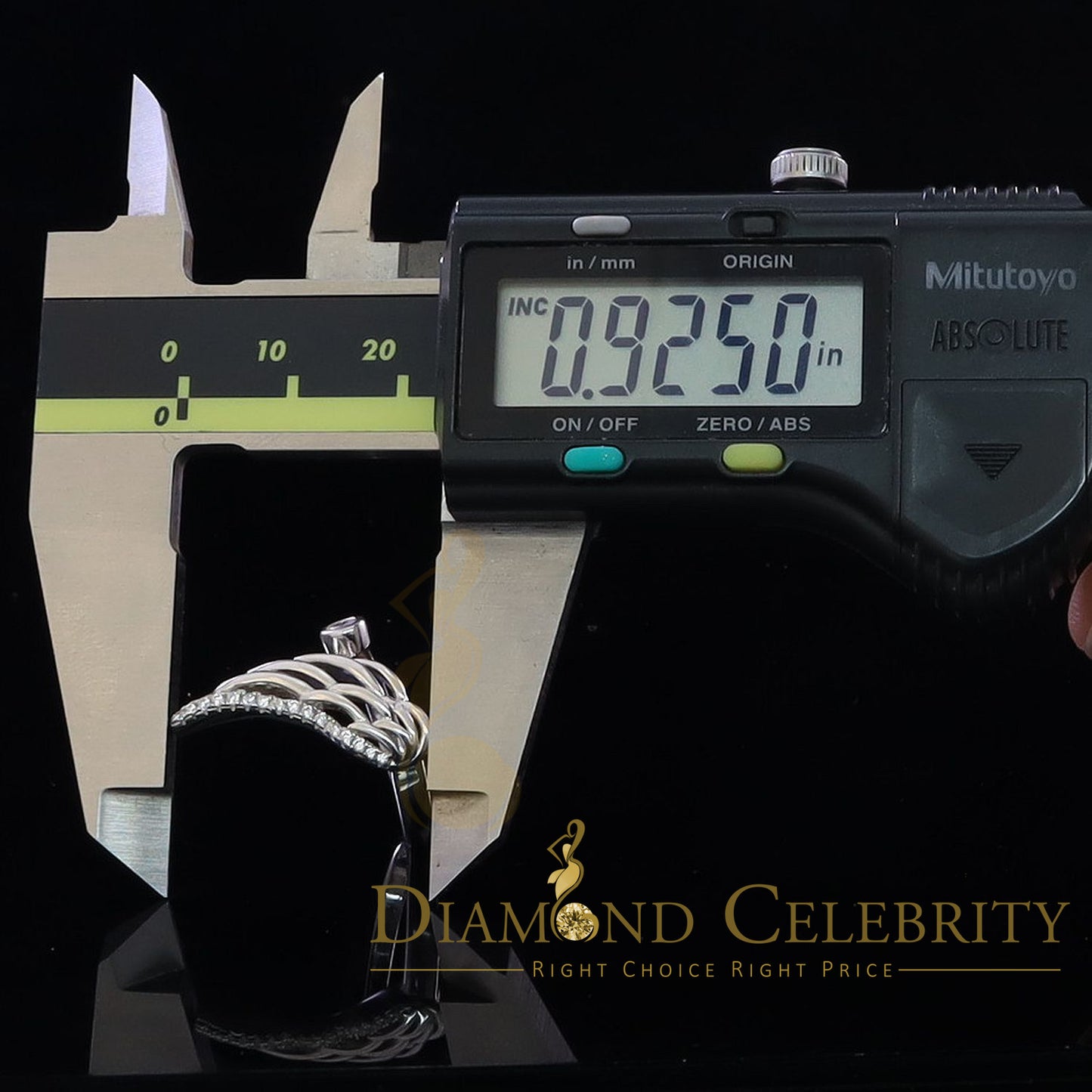 DiamondCelebritees 925 Sterling White Silver with 1.50ct Cubic Zirconia Angel Wing Ring Size 7.5