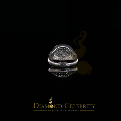 DiamondCelebritees 925 White Silver Square-Shape 0.25ct Cubic Zirconia Engagement Men's Ring SZ 8