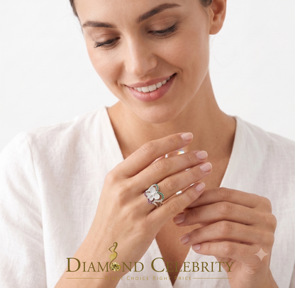 DiamondCelebritees Religious White Butterfly 925 Silver CZ Multi Stone Mother Mary Women Ring SZ10