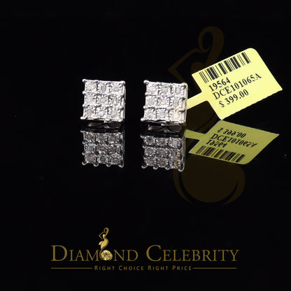 DiamondCelebritees 0.15ct Diamond Hip Hop Women's & Men's Stud Earrings 925 White Sterling Silver