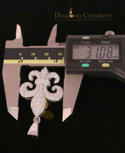 DiamondCelebritees White 925 Sterling Silver Fleur De Lis Shape Pendant with 4.59ct Cubic Zirconia