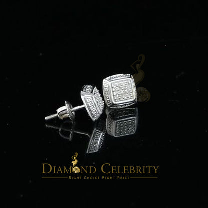 DiamondCelebritees 0.10ct Diamond Stud Earrings For Women White 925 Silver Stud For Unisex