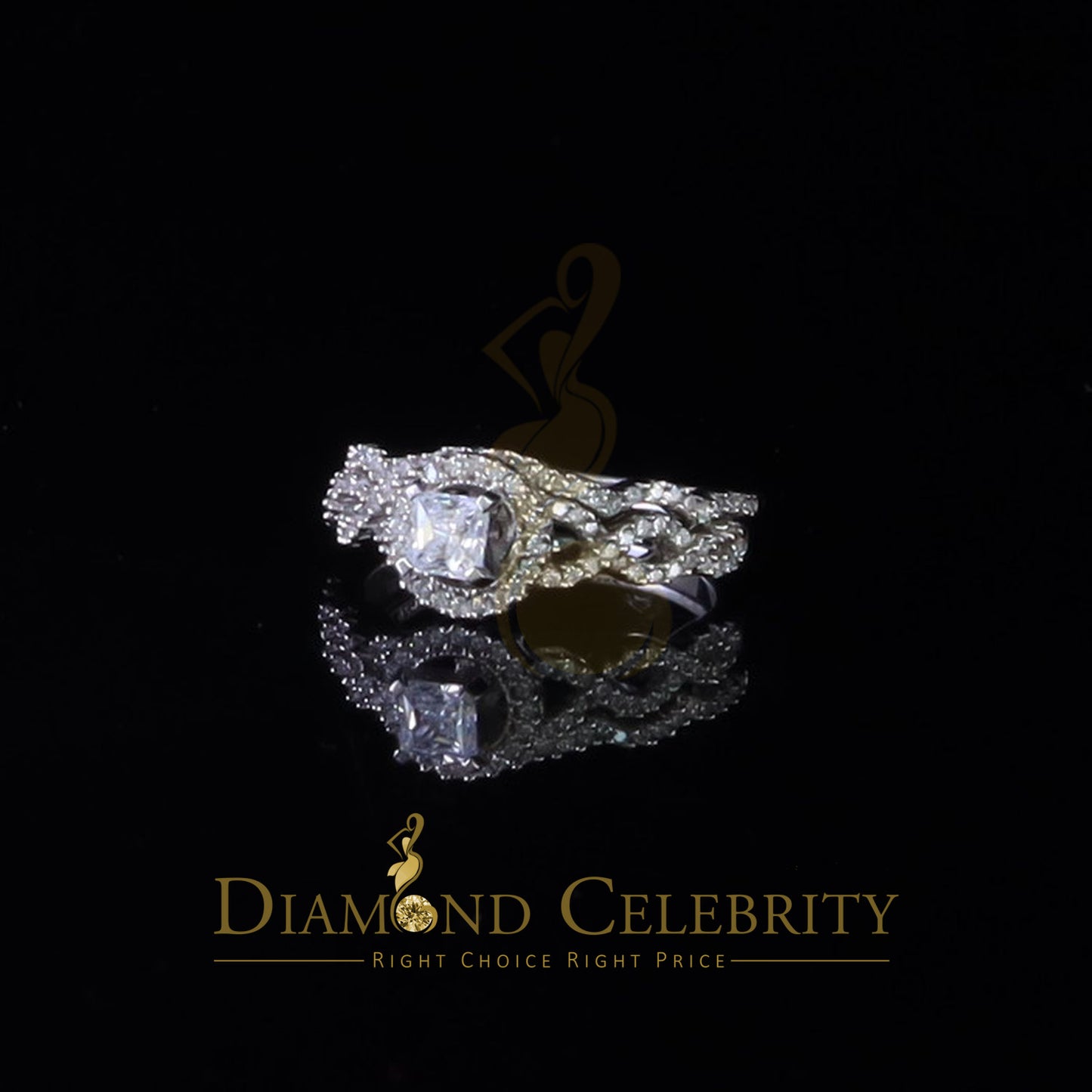DiamondCelebritees 1.80ct Cubic Zirconia White 925 Sterling Silver Men's/ Women Bridal Rings Size 7
