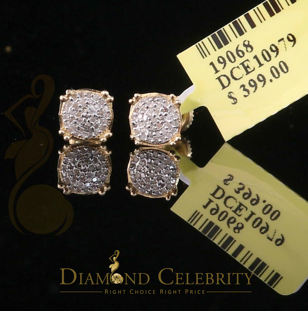 DiamondCelebritees 0.15ct Diamond 925 Sterling Silver Yellow For Men's / Women's Round Earrings