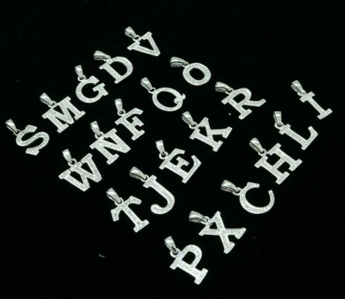 Attractive Sterling SilverAll Alphabet Letter White Pendant with Cubic Zirconia