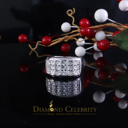 DiamondCelebritees Mirage Set Real 0.30ct Diamond 925 White Silver Wedding Band Men's Ring Size 11