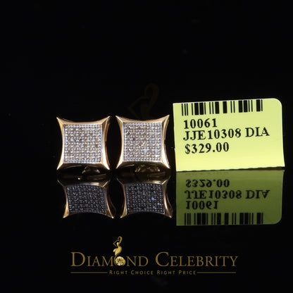 DiamondCelebritees 0.20ct Diamond 925 Sterling Silver Yellow Kite Earrings For Men's / Women's