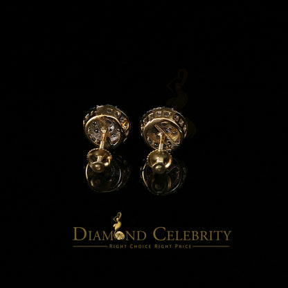 DiamondCelebritees  925 Yellow Sterling Silver 1.86ct Cubic Zirconia Round Women's Stud Earrings