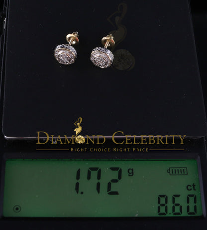 DiamondCelebritees Women's Stud In 925 Yellow Sterling Silver 0.10ct Diamond Stud Men's Earrings