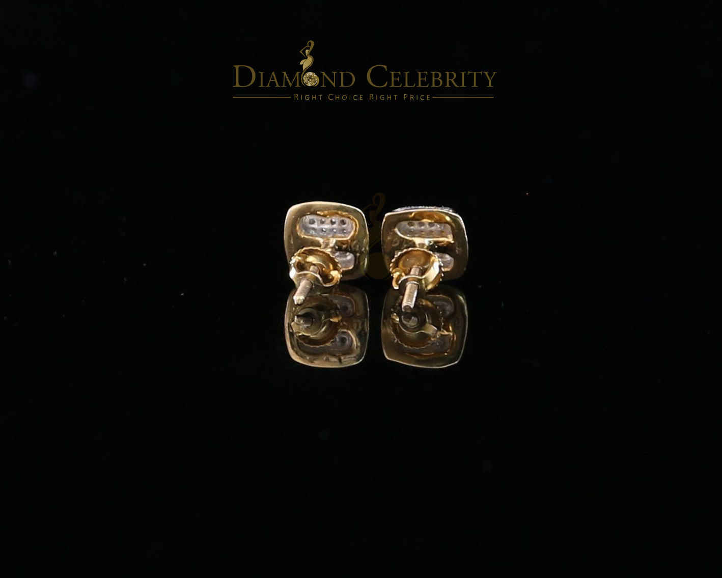 DiamondCelebritees 0.10CT Real Diamonds with 10K Real Yellow Gold Men's/Women's stud Earrings