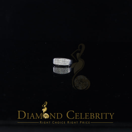 DiamondCelebritees Diamond Celebrity 925 White Sterling Silver 27 Cubic Zirconia Mens Ring Size 8.5