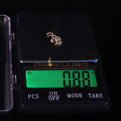 DiamondCelebritees Promise Yellow Sterling Silver Fleur de Lis Pendant with 0.30ct Cubic Zirconia
