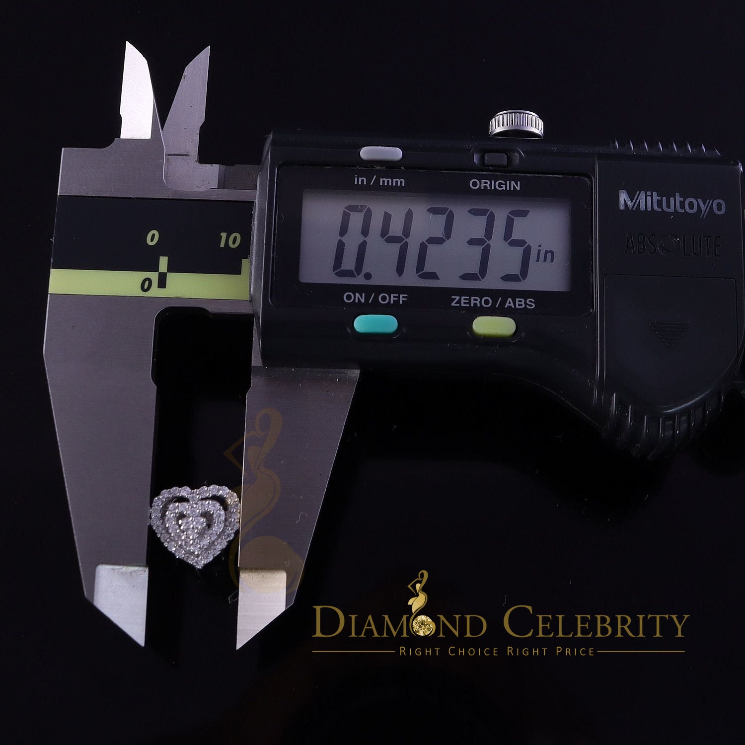 DiamondCelebritees  1.07ct Cubic Zirconia 925 White Sterling Silver Women's Hip Hop Heart Earrings