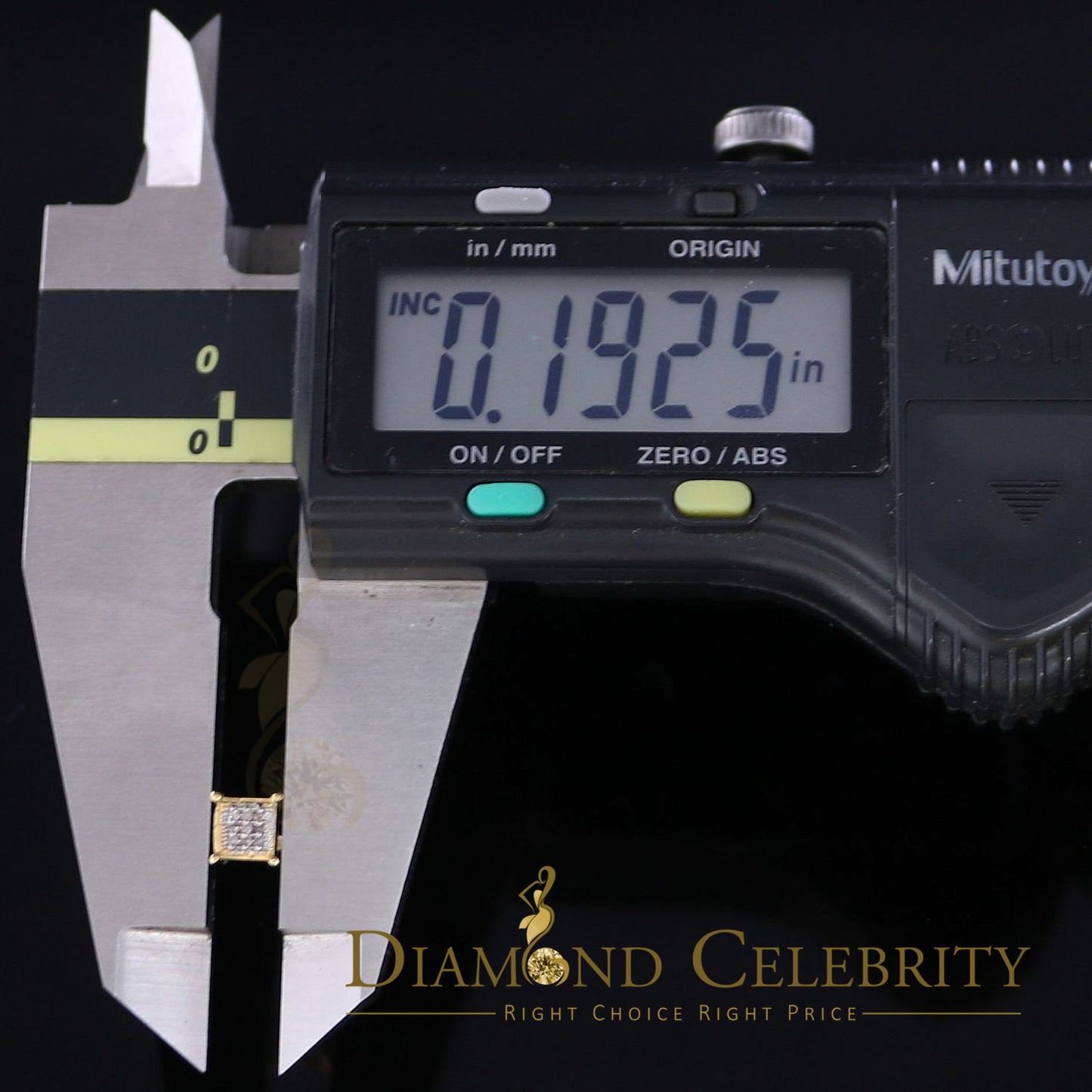 DiamondCelebritees 0.05ct Diamond Collection Yellow 925 Sterling Silver Women & Men Square Earrings