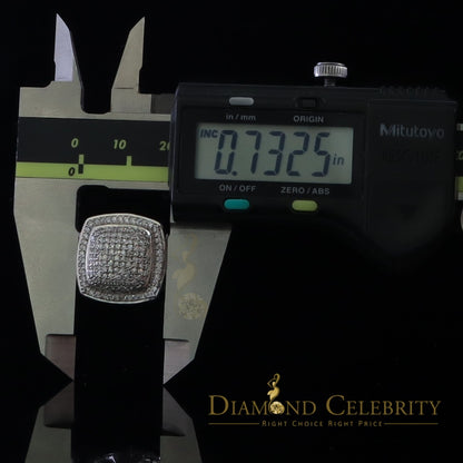 DiamondCelebritees 925 Silver White 2.00ct CZ Wide Square Albion Womens Adjustable Ring Size 7 to 9